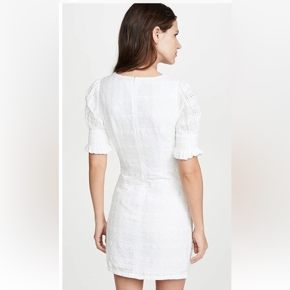 English Factory White Mini Dress with Puff Sleeves. Size M - Picture 6 of 7